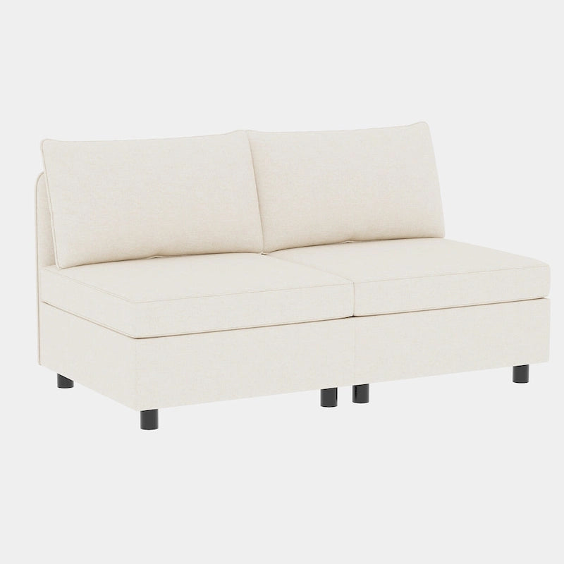 Beige 129 Convertible 8-Seater Modular Sofa with Storage