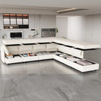 Beige 129 Convertible 8-Seater Modular Sofa with Storage