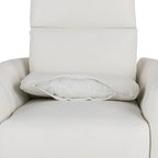 Beige Upholstered Swivel Rocker Recliner with Manual Recline, 360 Swivel, and Two Removable Cushions