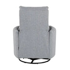 Beige Upholstered Swivel Rocker Recliner with Manual Recline, 360 Swivel, and Two Removable Cushions
