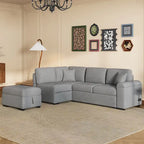 84.75 L-Shape 5 Seat Sectional Sofa with Pull-Out Bed, Storage Ottoman, Hidden Arm Storage & USB Charging