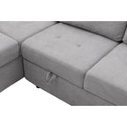 84.75 L-Shape 5 Seat Sectional Sofa with Pull-Out Bed, Storage Ottoman, Hidden Arm Storage & USB Charging