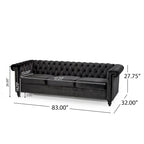 Chesterfield 3-seater Sofa with Button Tufting and Nailheads