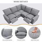 89.76 L-Shaped 5-Seater Sofa with Recliner
