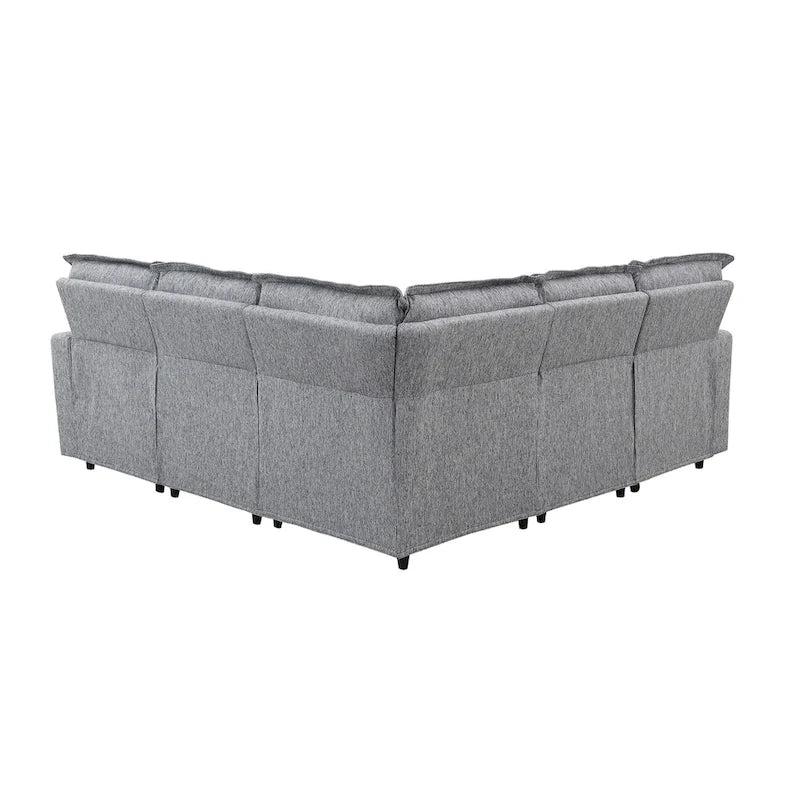 89.76 L-Shaped 5-Seater Sofa with Recliner