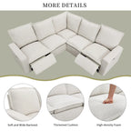 89.76 L-Shaped 5-Seater Sofa with Recliner