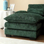 110.63 Modern U-Shaped Chenille 4 Seater Sectional Sofa with Double Cushions, 2 Chaise and High-Density Foam