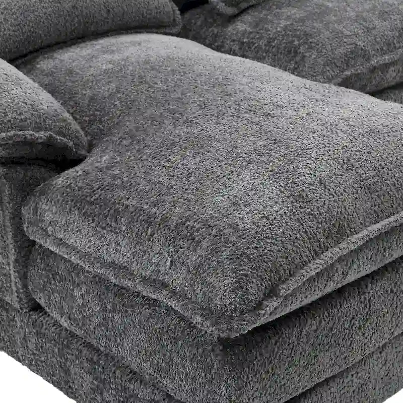 110.63 Modern U-Shaped Chenille 4 Seater Sectional Sofa with Double Cushions, 2 Chaise and High-Density Foam