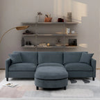 107.87 Removable Cushion 4-Seat Sectional Sofa with Movable Ottoman
