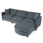 107.87 Removable Cushion 4-Seat Sectional Sofa with Movable Ottoman
