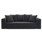 88.97 Corduroy Modular 3-Seater Sofa with 5 Toss Pillows and Spacious Design