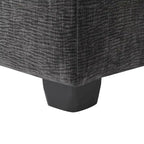 Black 110 Modular Chenille 7-Seat Corner Sectional Sofa Set with 2 Pillows and Ottoman for Living Room or Apartment