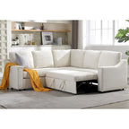 81.5 L-Shaped 5-Seat Sectional Sofa with Pull-Out Bed and 6 Cushions, Multifunctional Corner Couch for Living Area