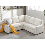 81.5 L-Shaped 5-Seat Sectional Sofa with Pull-Out Bed and 6 Cushions, Multifunctional Corner Couch for Living Area