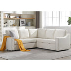 81.5 L-Shaped 5-Seat Sectional Sofa with Pull-Out Bed and 6 Cushions, Multifunctional Corner Couch for Living Area