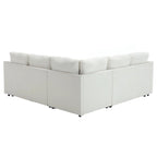 81.5 L-Shaped 5-Seat Sectional Sofa with Pull-Out Bed and 6 Cushions, Multifunctional Corner Couch for Living Area