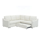 81.5 L-Shaped 5-Seat Sectional Sofa with Pull-Out Bed and 6 Cushions, Multifunctional Corner Couch for Living Area