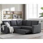 81.5 L-Shaped 5-Seat Sectional Sofa with Pull-Out Bed and 6 Cushions, Multifunctional Corner Couch for Living Area