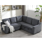 81.5 L-Shaped 5-Seat Sectional Sofa with Pull-Out Bed and 6 Cushions, Multifunctional Corner Couch for Living Area