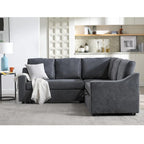 81.5 L-Shaped 5-Seat Sectional Sofa with Pull-Out Bed and 6 Cushions, Multifunctional Corner Couch for Living Area