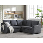 81.5 L-Shaped 5-Seat Sectional Sofa with Pull-Out Bed and 6 Cushions, Multifunctional Corner Couch for Living Area