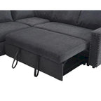 81.5 L-Shaped 5-Seat Sectional Sofa with Pull-Out Bed and 6 Cushions, Multifunctional Corner Couch for Living Area