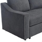 81.5 L-Shaped 5-Seat Sectional Sofa with Pull-Out Bed and 6 Cushions, Multifunctional Corner Couch for Living Area