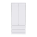 20.47 Modern Double-door Armoire with Hanging Rod and Two Drawers for Bedroom