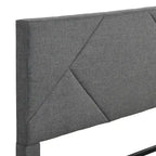 Queen Size Upholstered Bed with Strong Wood Slat Support