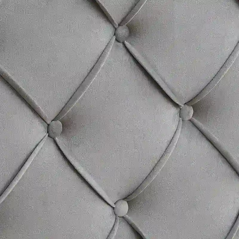 Queen Size Button Tufted Bed with Strong Wood Slat Support