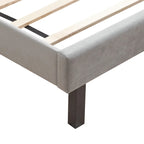 Queen Size Button Tufted Bed with Strong Wood Slat Support