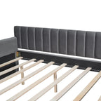 Velvet Daybed with Trundle & Wood Slats