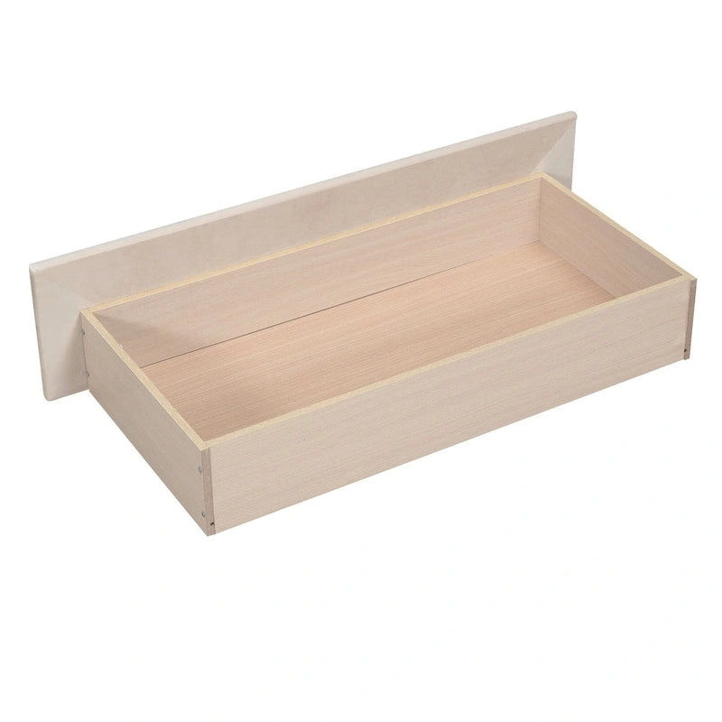 Velvet Daybed with Trundle & Wood Slats