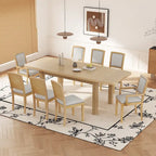7-Piece Wooden Dining Table Set with Extendable Table & 6 Chairs
