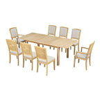 7-Piece Wooden Dining Table Set with Extendable Table & 6 Chairs
