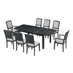 7-Piece Wooden Dining Table Set with Extendable Table & 6 Chairs