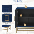 Retro Style Sideboard with Adjustable Shelves, Rectangular Metal Handles and Legs