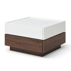 Modern Rotating Coffee Table with Two Hidden Storage Compartments and Two Drawers