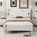 Retro Style Pine Wood Platform Bed Frame with Headboard and Footboard, Wooden Slat Support