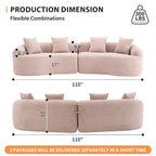 110 Foam Classic 4-Seater Sofa with 4 Pillows for Apartment