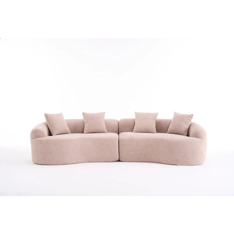 110 Foam Classic 4-Seater Sofa with 4 Pillows for Apartment