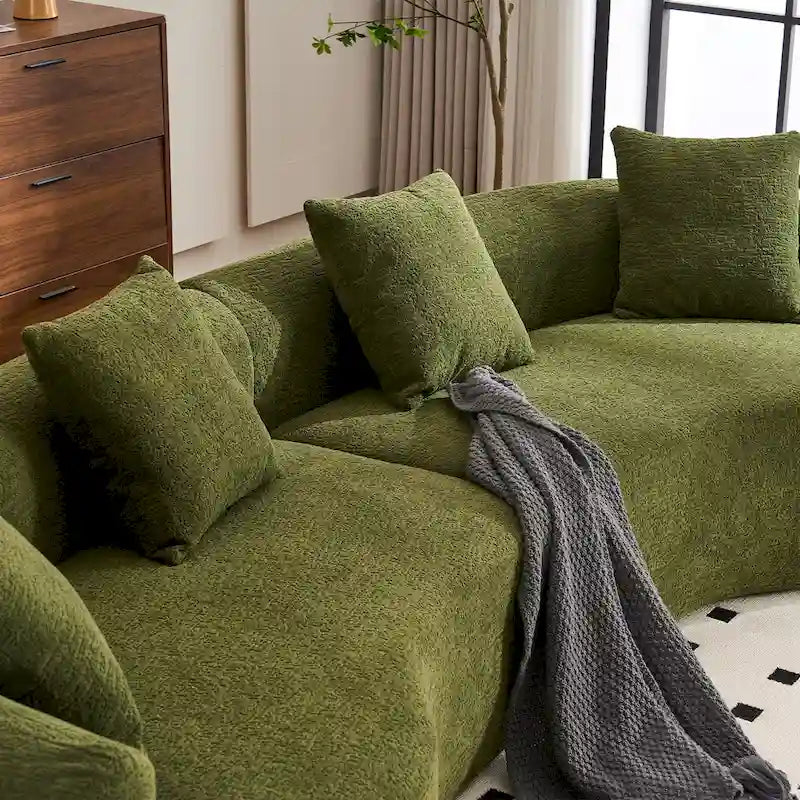 110 Foam Classic 4-Seater Sofa with 4 Pillows for Apartment