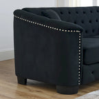 77 Chesterfield Velvet Button-tufted 3-Seater Sofa with Nailhead Decoration