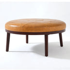 34.5 W Full-Grain Genuine Italian Leather Ottoman Set of 2