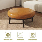 34.5 W Full-Grain Genuine Italian Leather Ottoman Set of 2