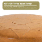 34.5 W Full-Grain Genuine Italian Leather Ottoman Set of 2
