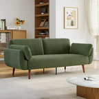 73 W Upholstered Corduroy Convertible Sleeper Sofa Bed with Pillows