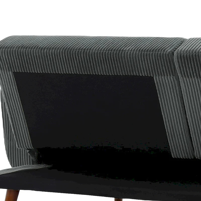 73 W Upholstered Corduroy Convertible Sleeper Sofa Bed with Pillows