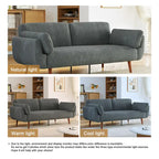 73 W Upholstered Corduroy Convertible Sleeper Sofa Bed with Pillows
