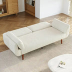 73 W Upholstered Corduroy Convertible Sleeper Sofa Bed with Pillows